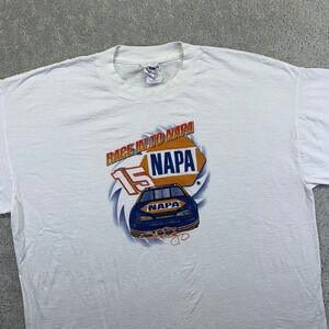 Vintage NAPA Racing T Shirt Mens XL White Monte Carlo Nascar Graphic Tee Gildan